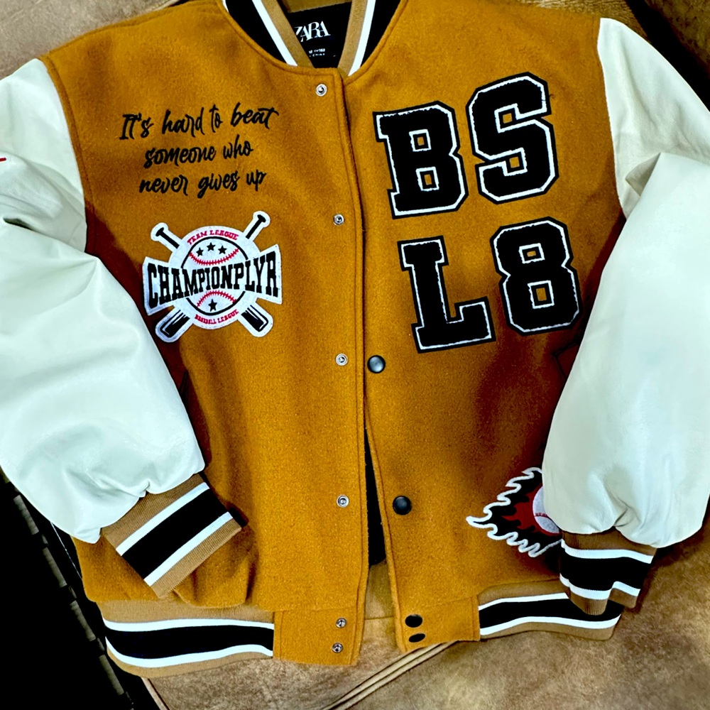 Zara Boys Varsity Letterman Jacket